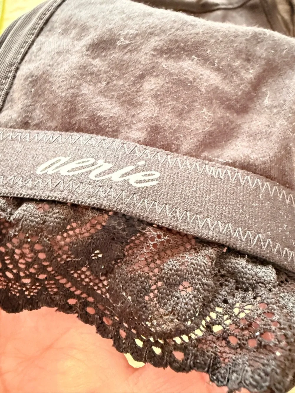 aerie Black Lace Bralette with Triple-Row Hooks US XL - Picture 4 of 6
